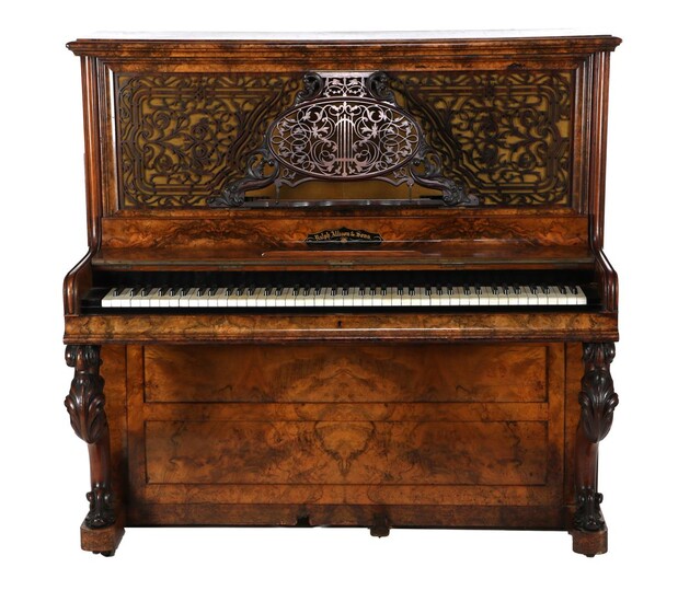 (-), Classic piano in a walnut and burr...
