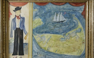 Kolene Spicher Folk Art Map of Nantucket, "The Sailor