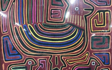 Kuna Native People’s Framed Tapestry