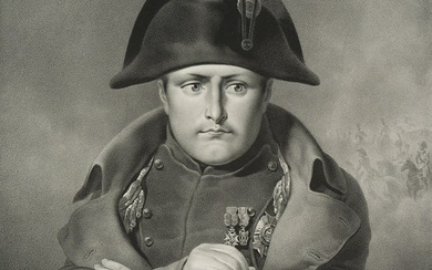 L. MARIN-LAVIGNE (*1797) after LALLEMAND (*1716), Napoleon Bonaparte with Monoculars, Lithography