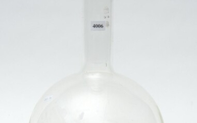 LARGE 1940S CONICAL SHAPED CHEMIST BOTTLE WITH ORIGINAL STOPPER H.41CM