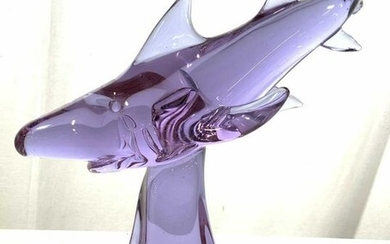 LICIO ZANETTI Italian purple Art Glass Sculpture