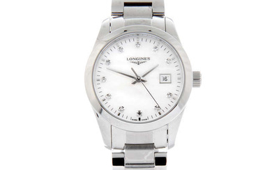 LONGINES - a stainless steel Conquest bracelet watch, 29mm.