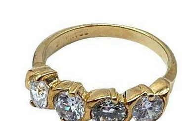 Ladies Diamond Polished Gemstone Ring With Swarovski Crystals- Size 7