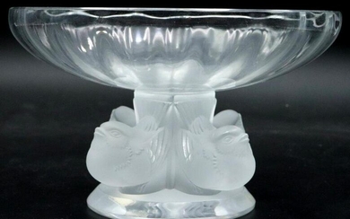 Lalique "Nogent" Crystal Footed Bowl