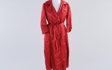 Lanvin, a red cotton coat with belt