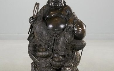 Large Chinese bronze laughing Buddha