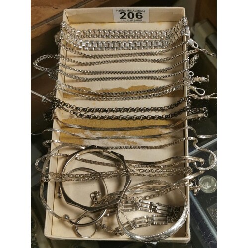 Large Collection of 925 Marked Silver Jewellery & Chains - (...
