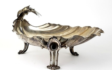Large Figural Sterling Silver Footed Tray