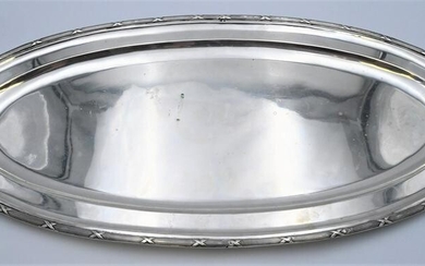 Large Oval Silver Tray, bearing two touch marks, 26 1/2