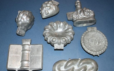 Late 19th/Early 20th C. Pewter Ice Cream Molds