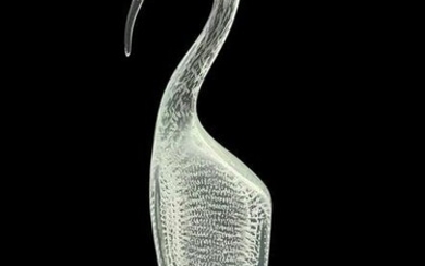 Licio Zanetti Art Glass Crane Sculpture.