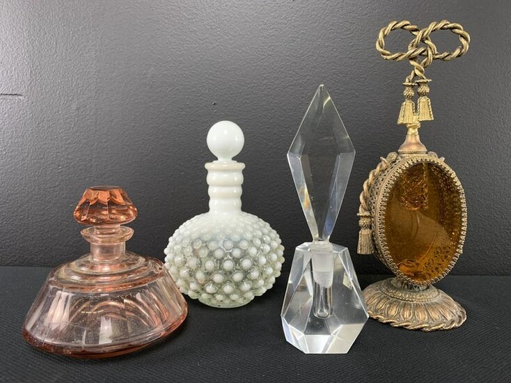 Lot Of Vintage Art Glass Perfume Bottles