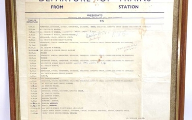 Lot details Original British Railway BR timetable for train...