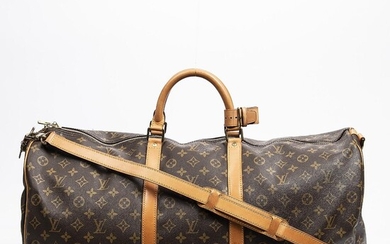 SOLD. Louis Vuitton: A "Keepall Bandouliere" travel bag of brown monogram canvas, leather trimmings, gold tone hardware, two handles and a detachable shoulder strap. – Bruun Rasmussen Auctioneers of Fine Art