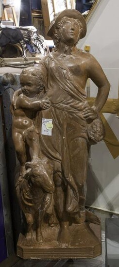 Louis XV style plaster sculpture of a shepherdess