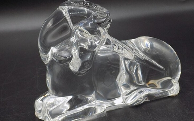 Lovely signed Baccarat art glass unicorn