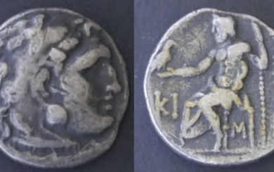 Macédoine – Alexandre III (336-223 avant J.C) Drachme A : Tête d’Héraclès à droite coiffée...