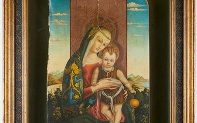 Madonna and Child Painting on Panel - Damaged
