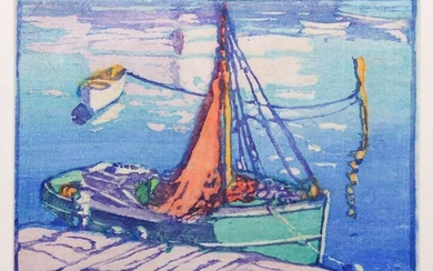 Margaret Patterson Woodblock Print "The Guinea Boat"