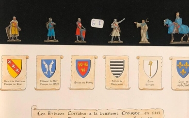 Middle Ages. Tournament of the good king René d'Anjou. Pewter figurines (Fine painting)