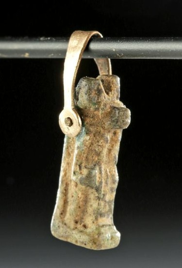 Miniature Egyptian Glazed Faience Pendant - Anubis