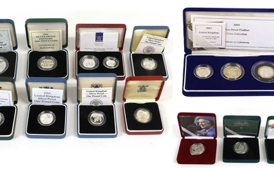 Mixed Royal Mint Silver Proof Coins; 15 coins across 12...