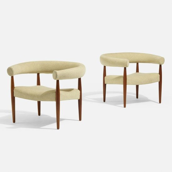 Nanna and Jorgen Ditzel, Ring lounge chairs, pair