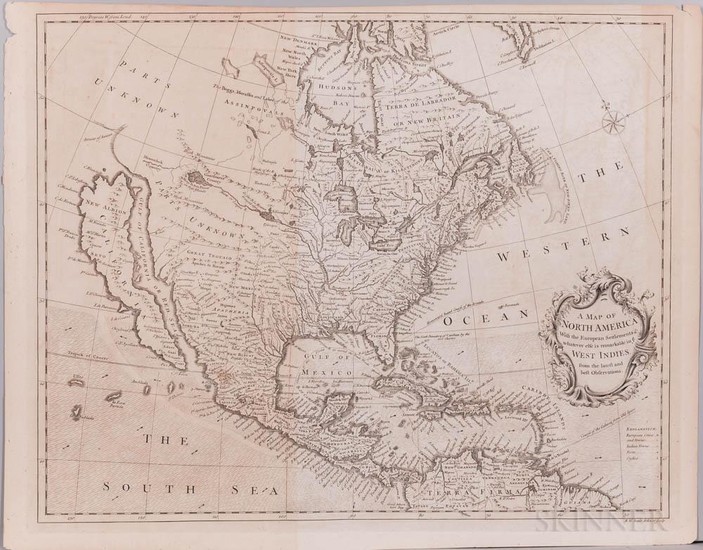North America. Richard William Seale (fl. 1732-1775) A Map of North America with the European Settlements & Whatever Else is Remarkable