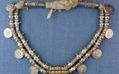 Oman, Shargiya region, silver amulet necklace, 'Hirz';, with...