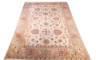 Oriental Hand Knotted Wool and Silk Rug