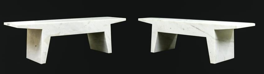 PAIR OF KBGL MARBLE FELIX BENCHES