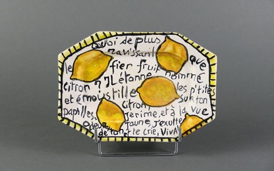 PATTE Florence (XXe - XXIe) - Plat aux citrons - Vide poche en terre cuite...