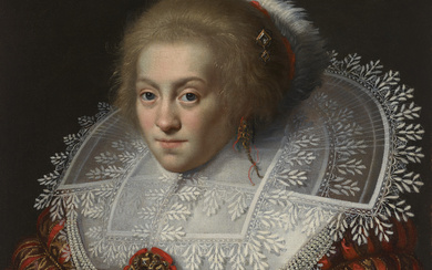 PAULUS MOREELSE (UTRECHT 1571-1638) Portrait of a lady, half-length, i...