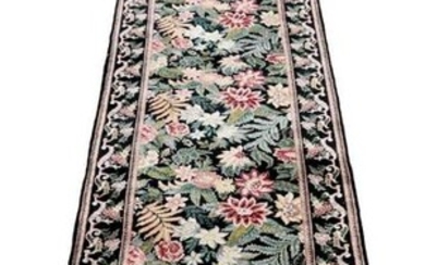 PERSIAN SIGNED HAND WOVEN 12.5' FLORAL RUNNER