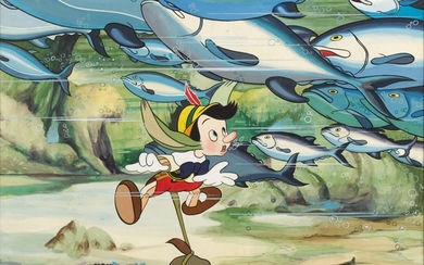 PINOCCHIO (1940) ORIGINAL ARTWORK USED TO CREATE THE BRITISH FRONT OF HOUSE LOBBY CARDS