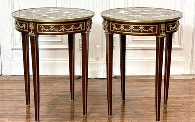 Pair Louis XVI Style Side Tables