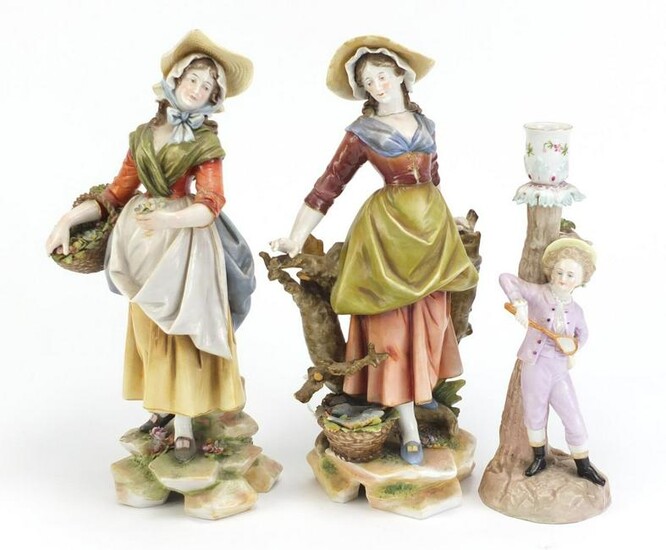 Pair of 19th century Continental porcelain figurines