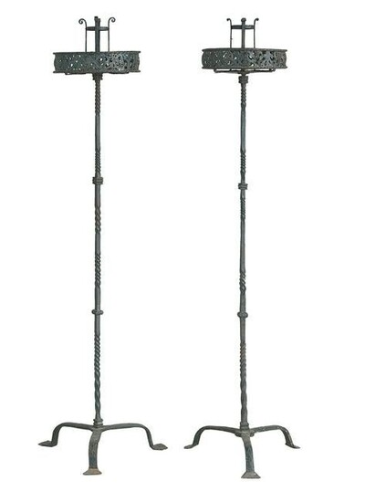 Pair of Baroque-Style Iron Torcheres