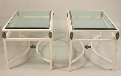 Pair of Contemporary White-Painted Iron Tables