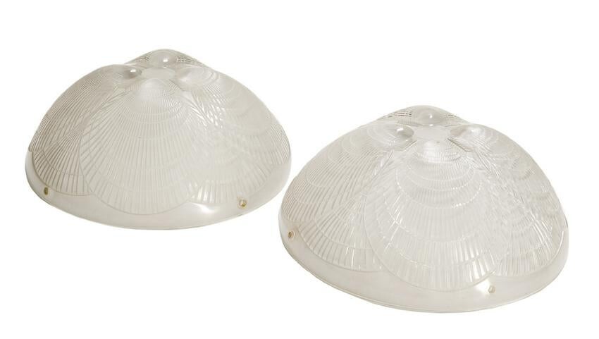 Pair of Lalique "Coquilles" Plafonnier Shades