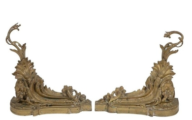 Pair of Louis XV-Style Bronze Chenets
