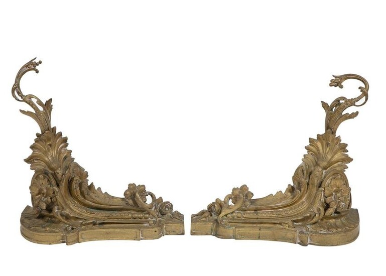 Pair of Louis XV-Style Bronze Chenets