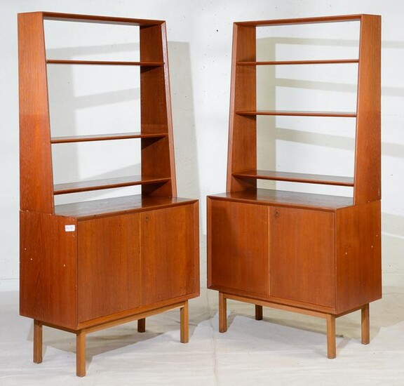 Pair of Mid Century Scandinavian Open Bookcases