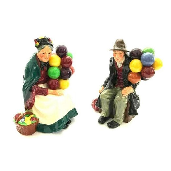 Pair of Retired Royal Doulton Balloon Sellers Porcelain