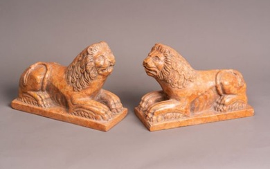 Pair of Romanesque Lions