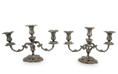 Pair of Tiffany and Co. Silverplated Candelabras