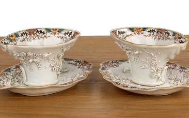 Pair of export porcelain libation cups and stands Chinese, 18th...