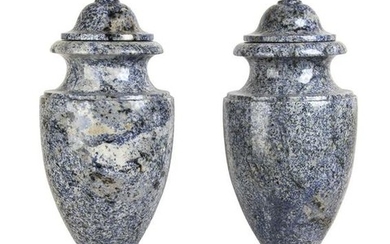 Pair of twin marble vases