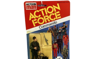 Palitoy Action Man Action Force Series 1 Commando, on card with blister pack (1)